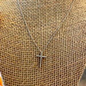 Roberto Coin Tiny Treasures Diamond Cross Necklace.